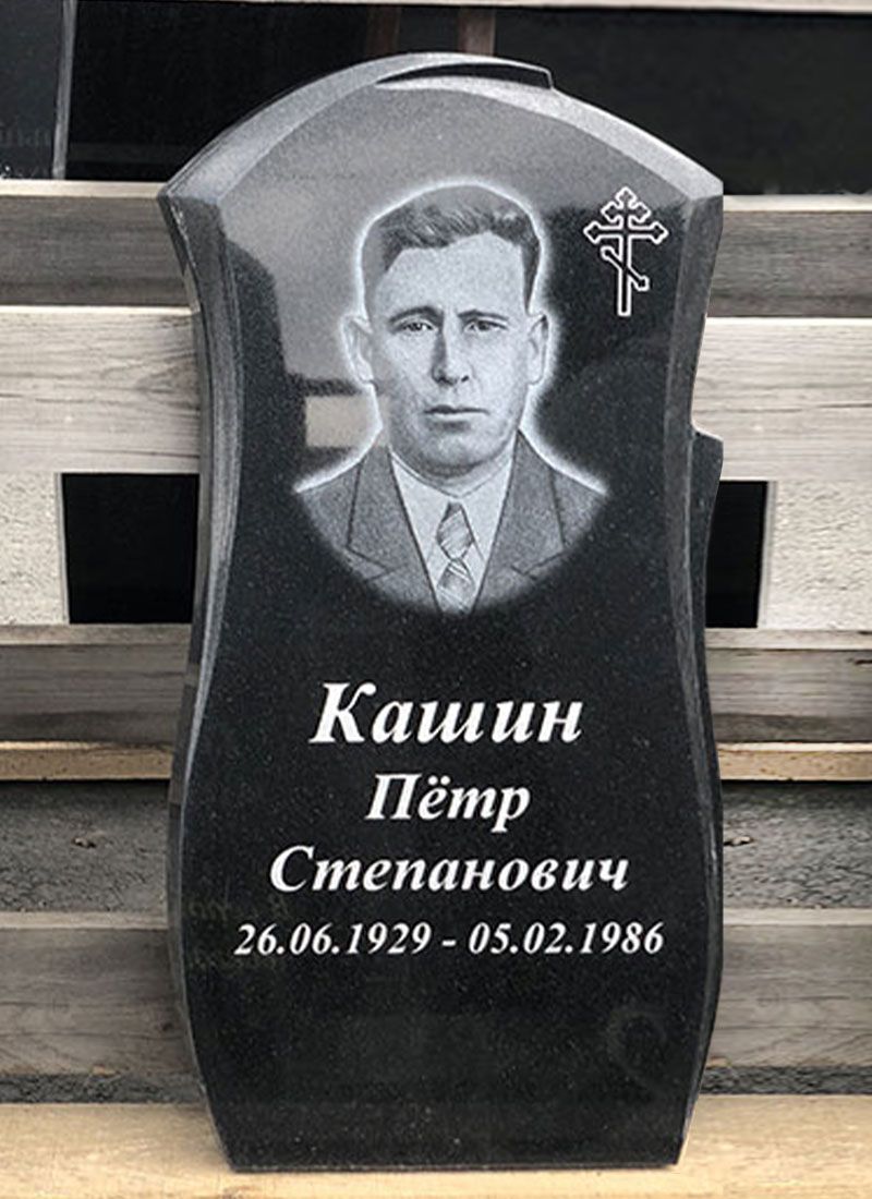 Памятник №080 из черного гранита — фото 3